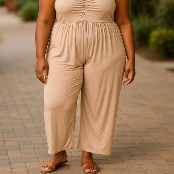 146 WOMENS XXL BEIGE HI-RISE PANTS BY LOCOOWAI - Picture 1 of 1